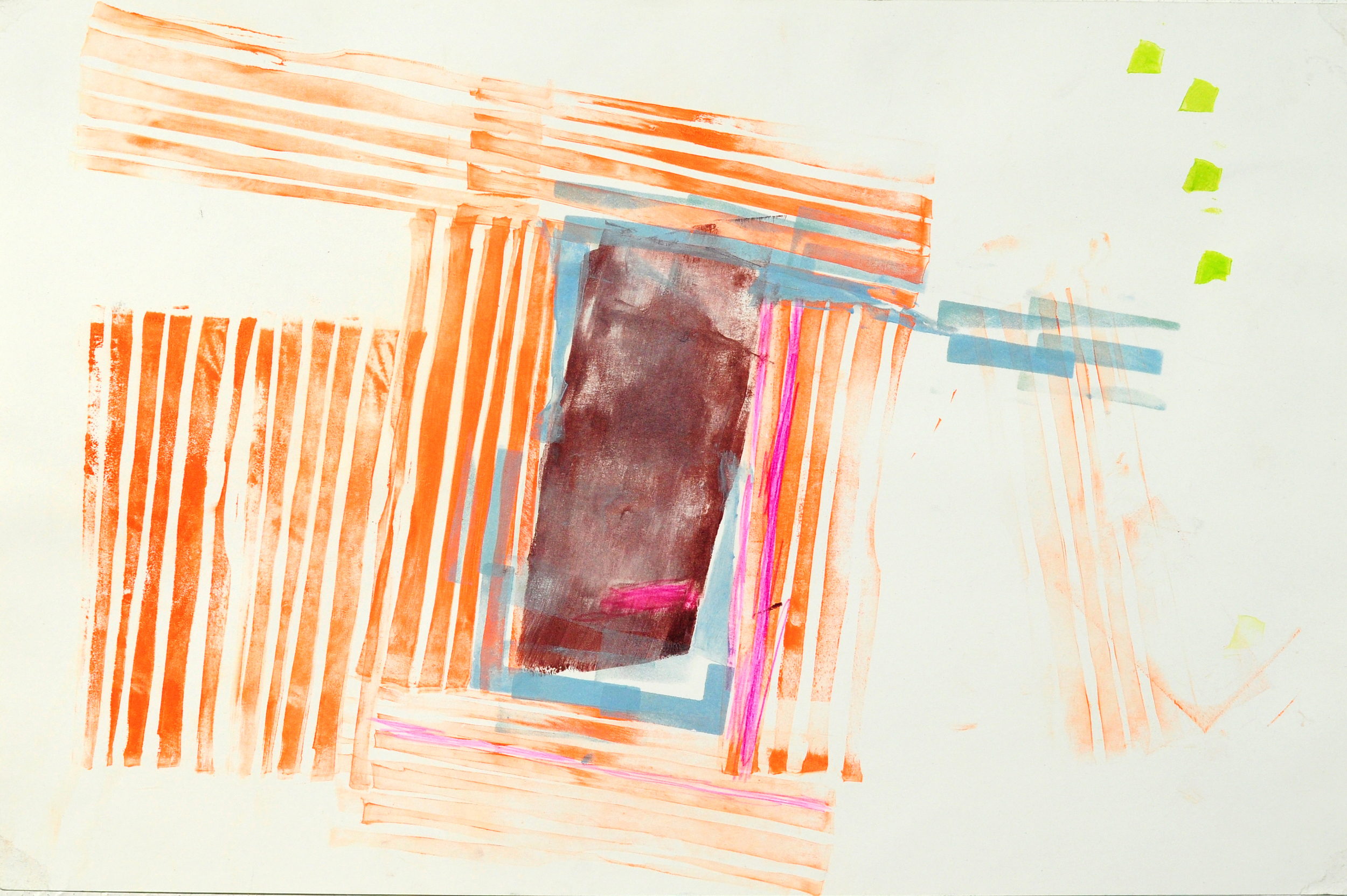 Rubber Stamp with Orange Lines