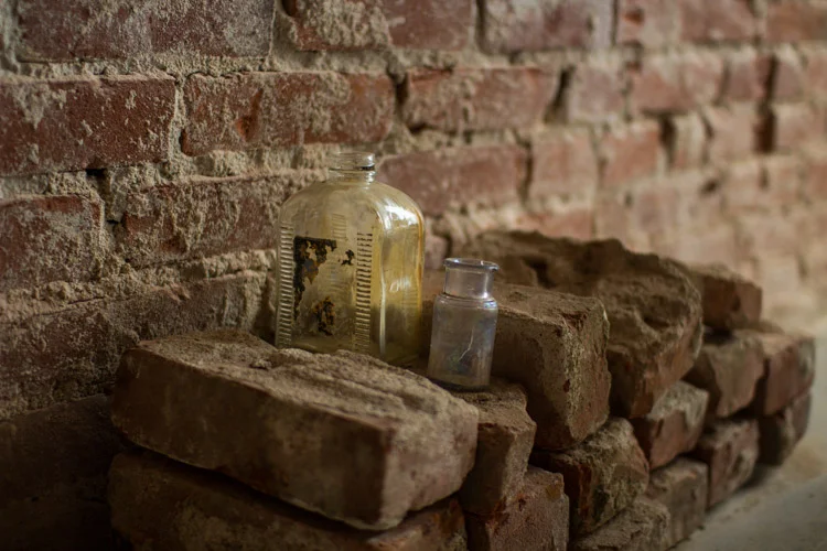 Antique bottles found during construction