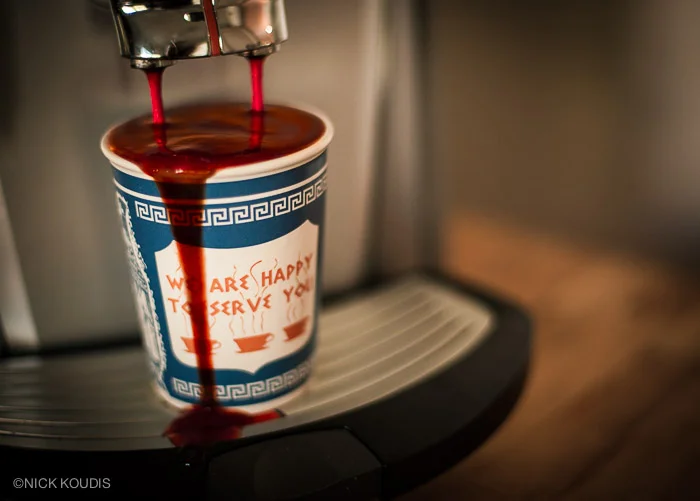 The last bloody cup from the cold, dead machine