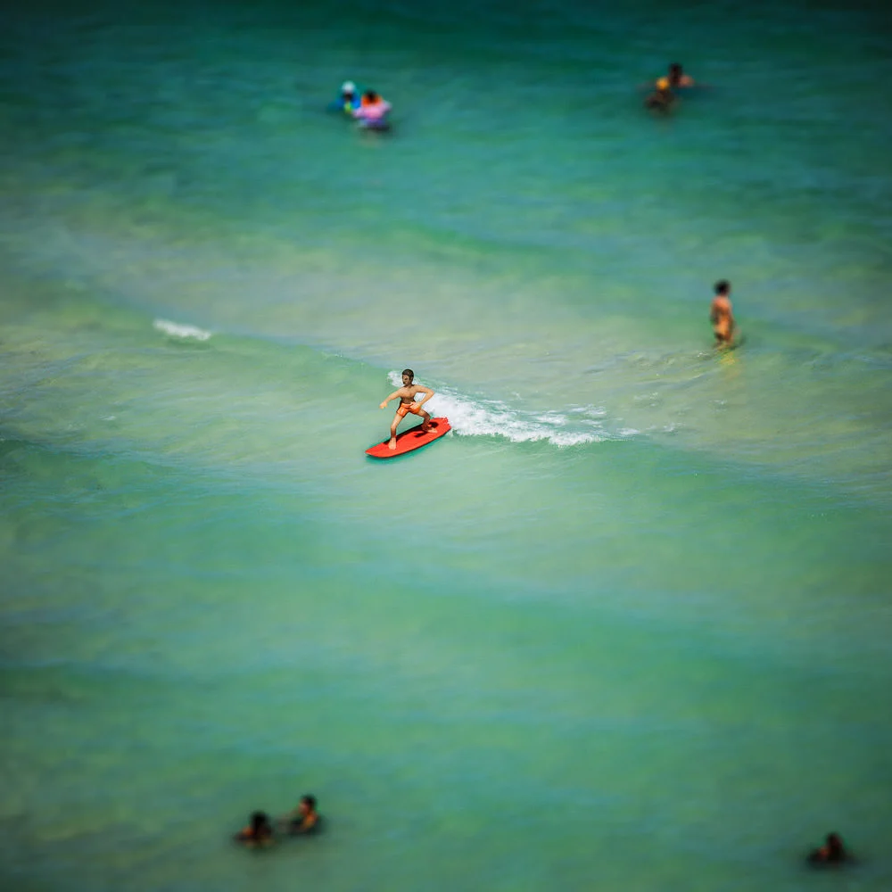 "Model Beach" Photograph and acrylic sculpture, 69th St Beach, Miami Beach, 2012 Museum Giclée Print, Acrylic mount 46”x46”