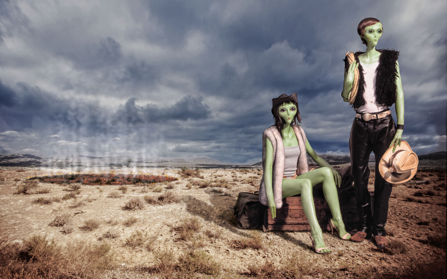 Aliens Coming to America 2000 Photocomposite Signed Limited Edition of 20 ORDER OR INQUIRE