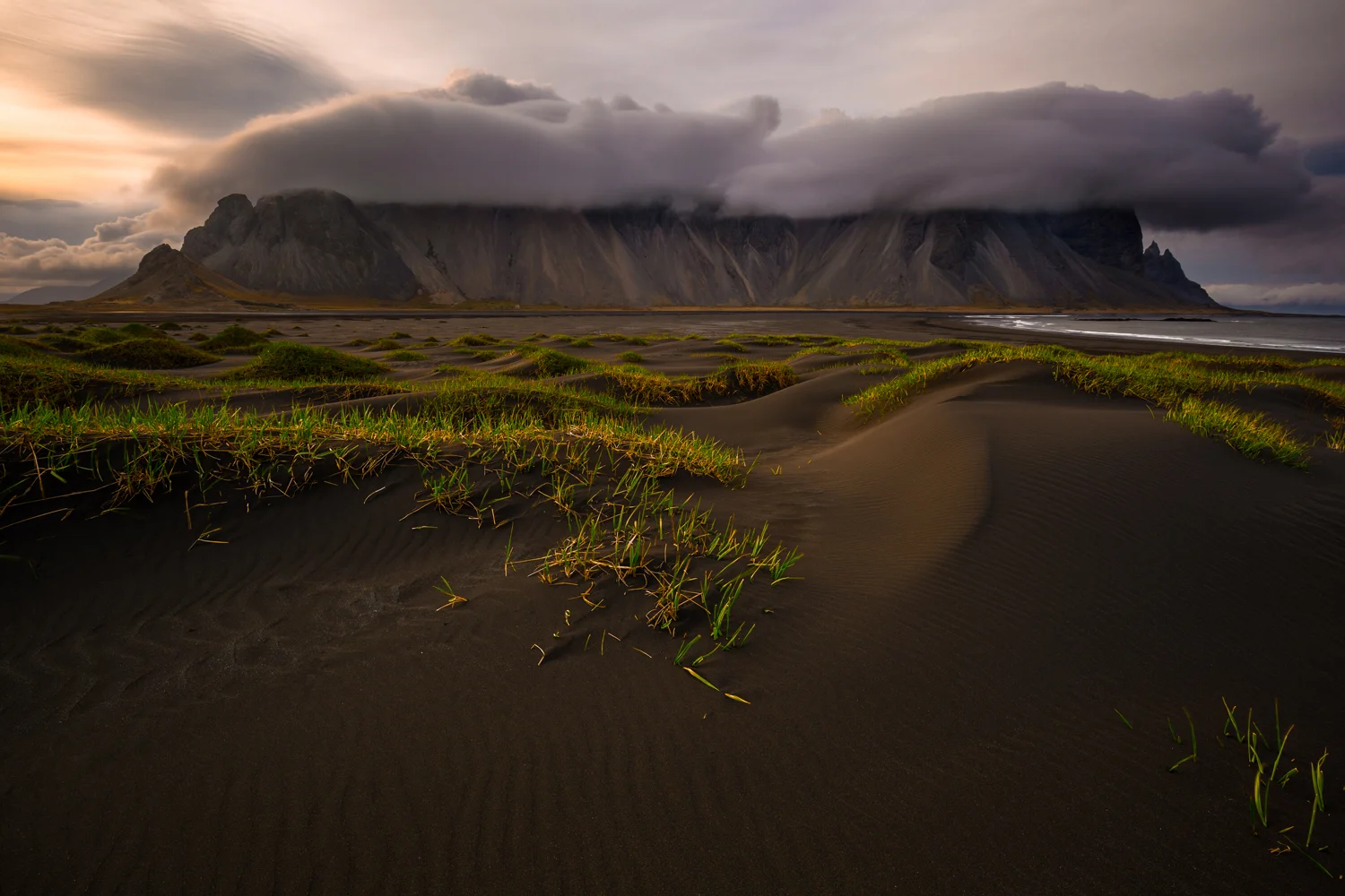 Stokksnes and Vestrahorn, sunset