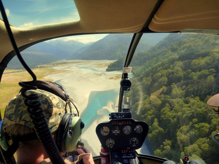 A stunning ride in by chopper to the river ...
