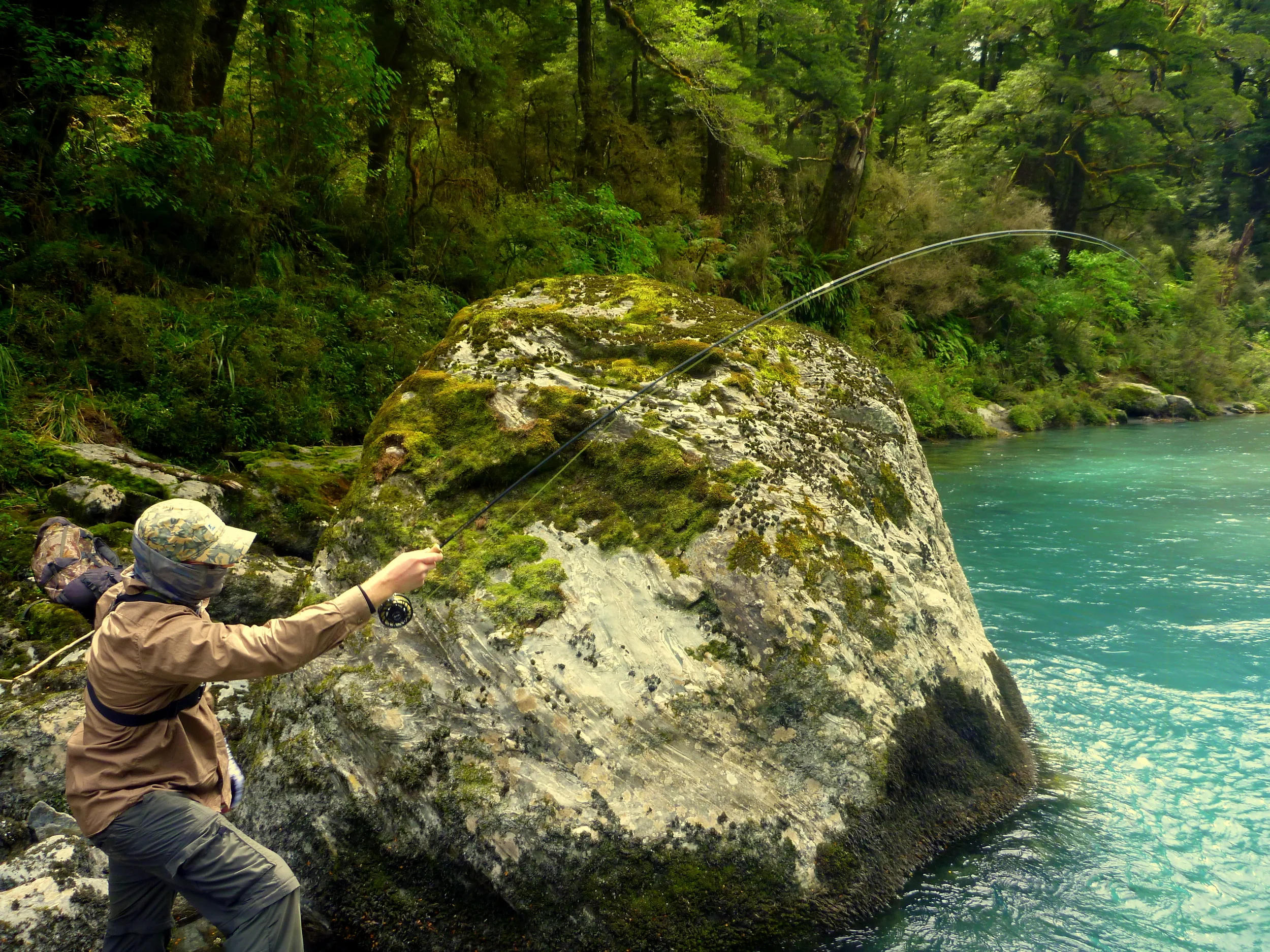 Fly Fish New Zealand for brown trout in South Westland.