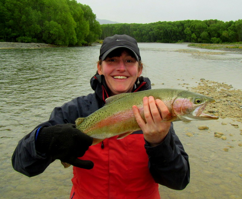 Fly fishing New Zealand for large brown trout.