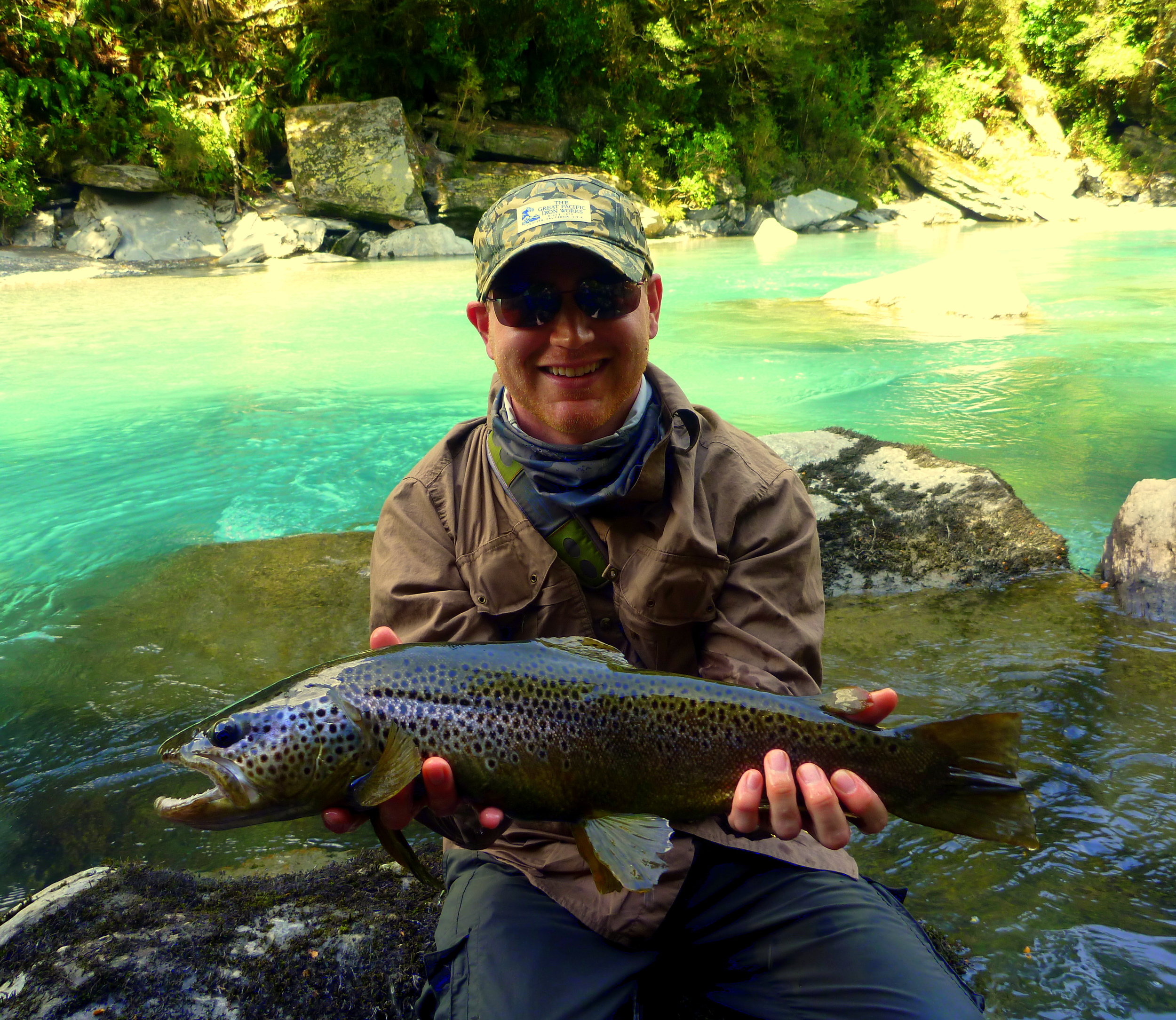 Trophy brown trout from the South Westland region of New Zealand.