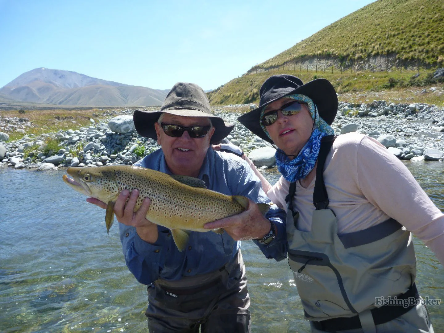 A cracking Brown trout taken on Coloburiscus humeralis nymph from a small fast flowing well oxygenated mountain stream, deep in the Southern Alps of the South Island of New Zealand.