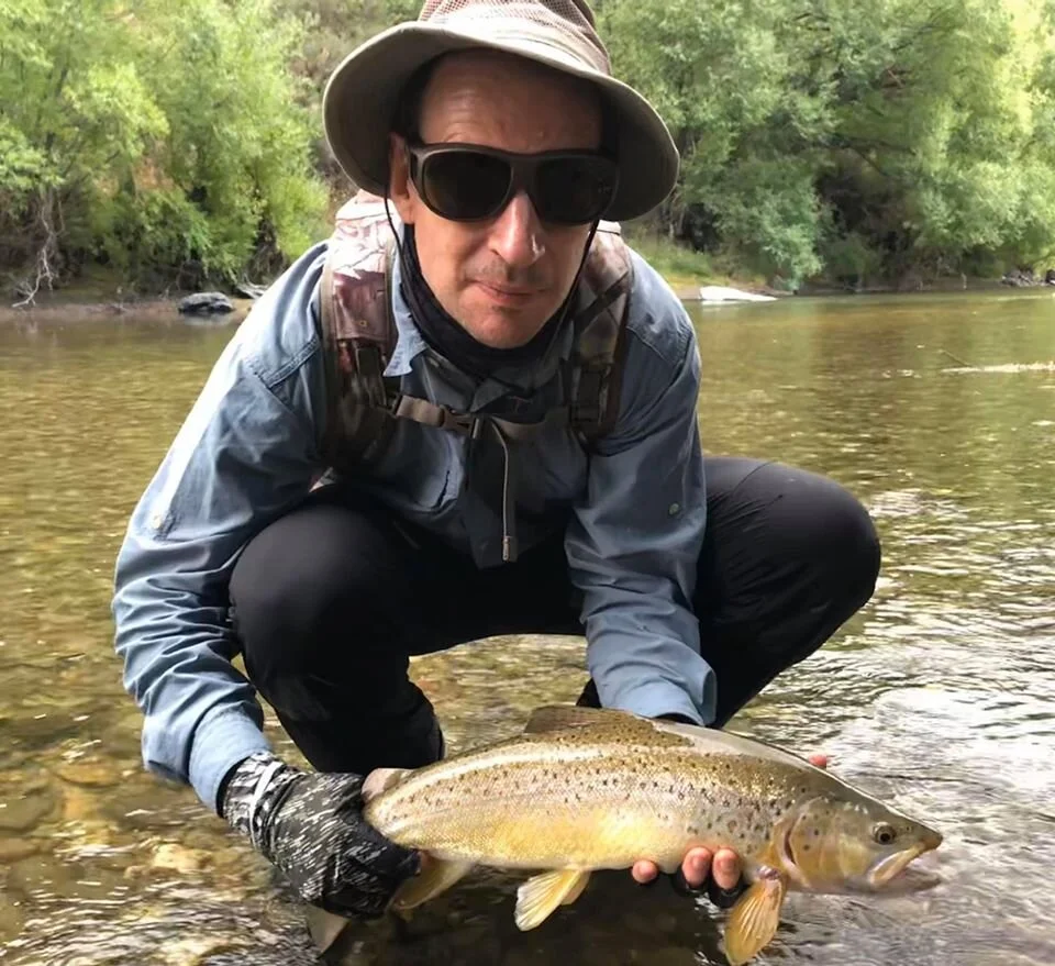 Laurent’s first fish of his trip, taken a small blow fly pattern.