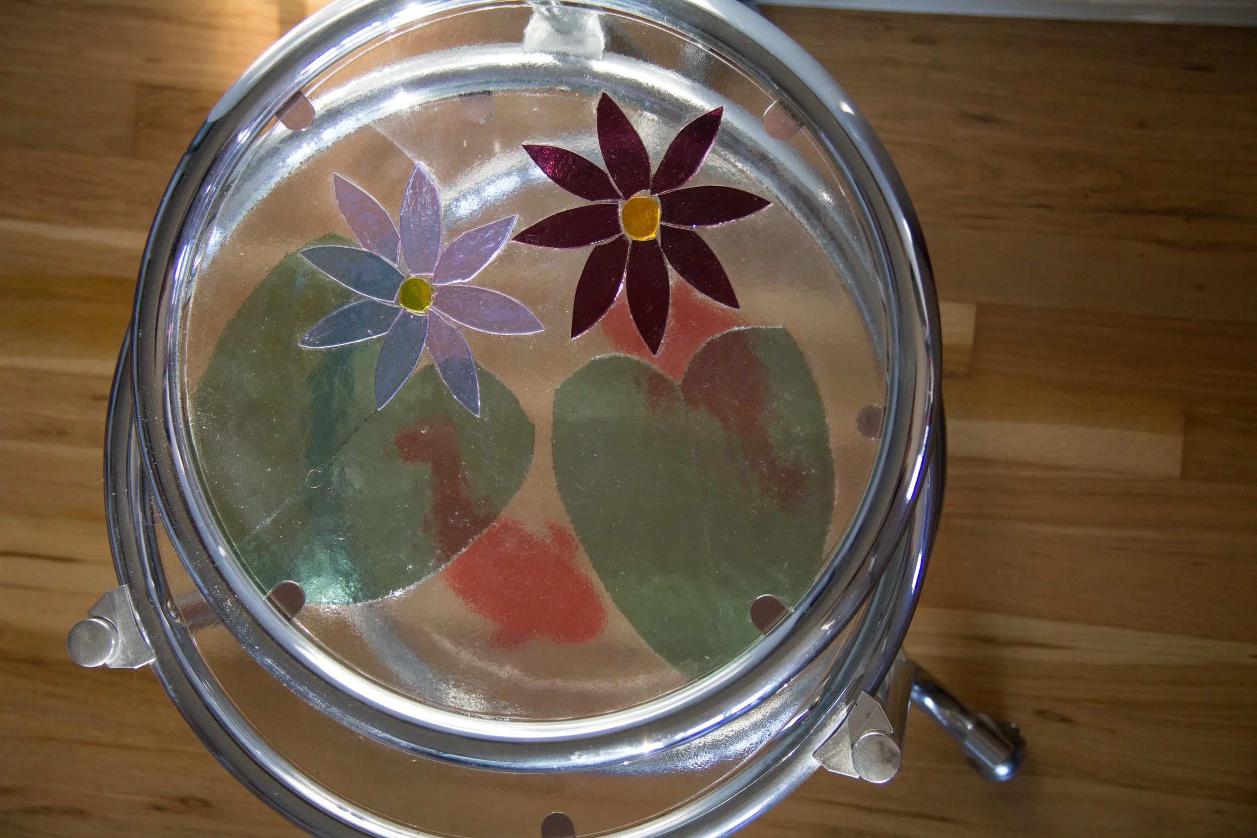 Water Lily Table (2013) - Fused Glass & Refurbished Table