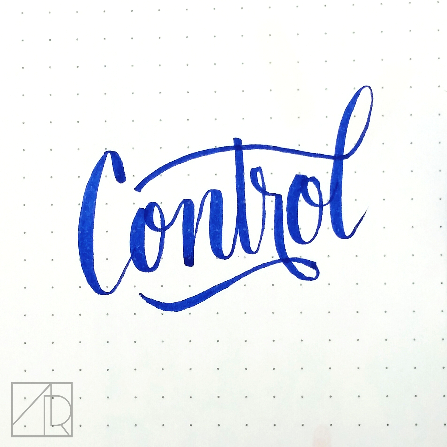 Zig Real Brush pen on Muji dotted notebook