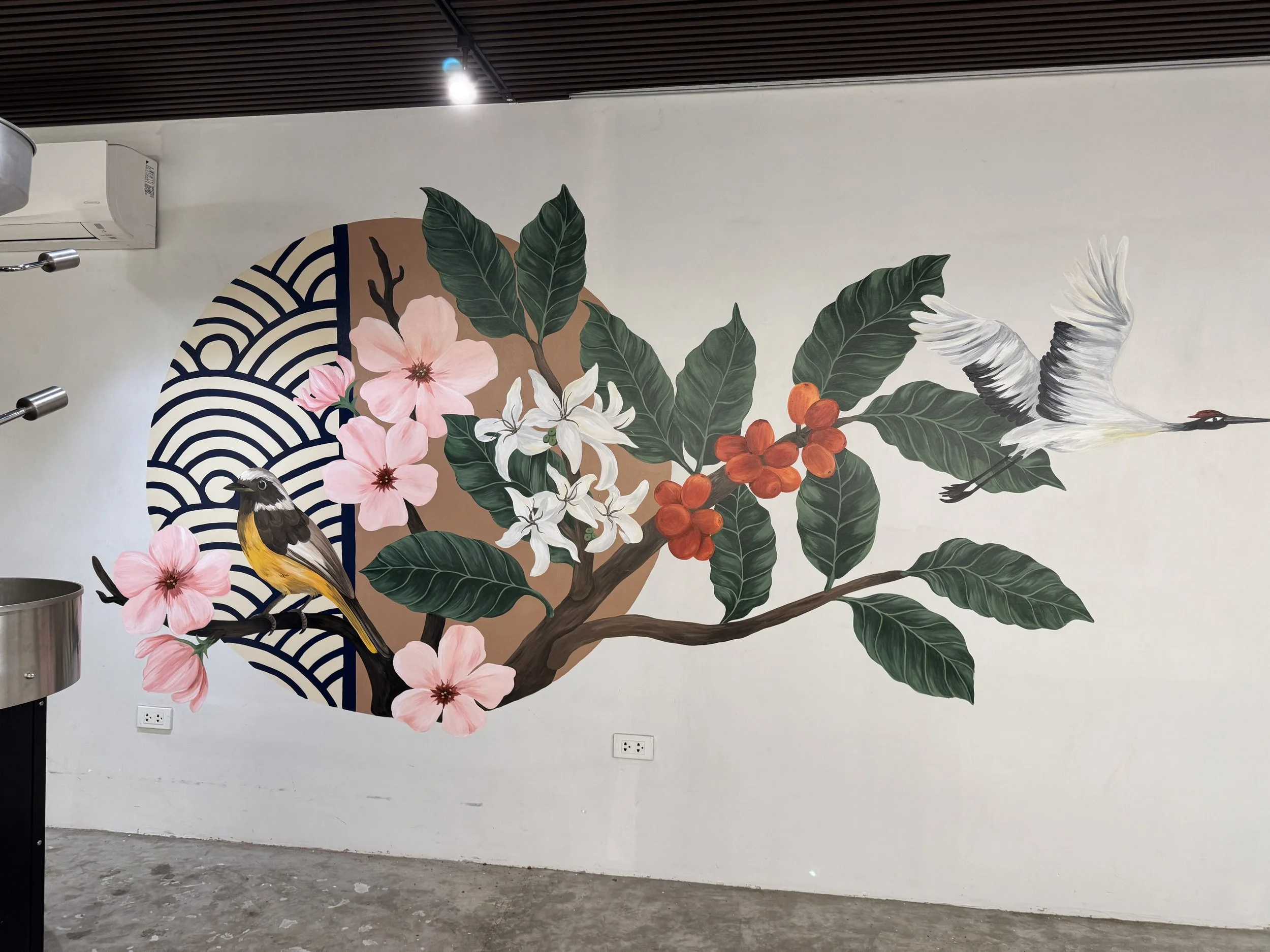 Japanese inspired mural for See you at Seven MNL Coffee Roaster Space 