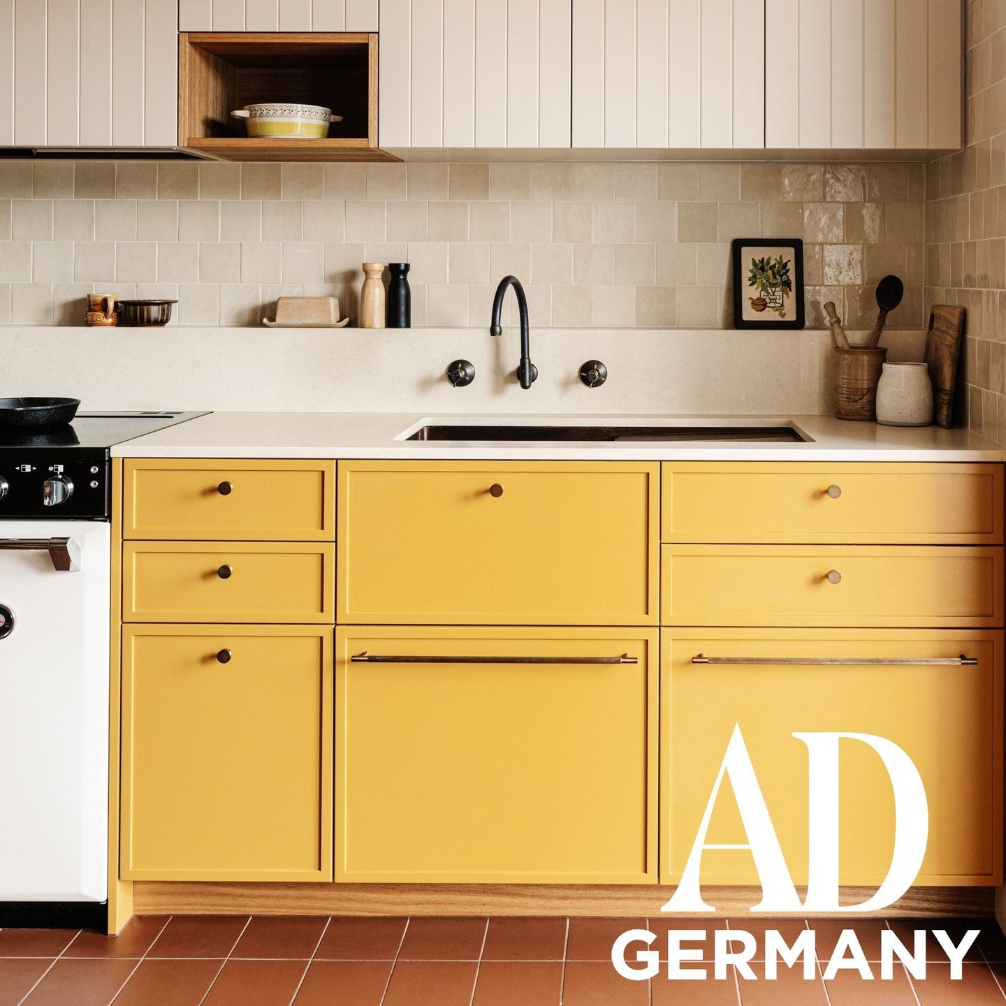 Thank you @ad_germany for featuring our Lovely Laura the Second kitchen with words by @melissagrustat. 'Working on Sunshine' is the perfect title for this uplifting kitchen, and was selected by AD to celebrate the start of summer in Europe. ⁠
⁠
Wheth
