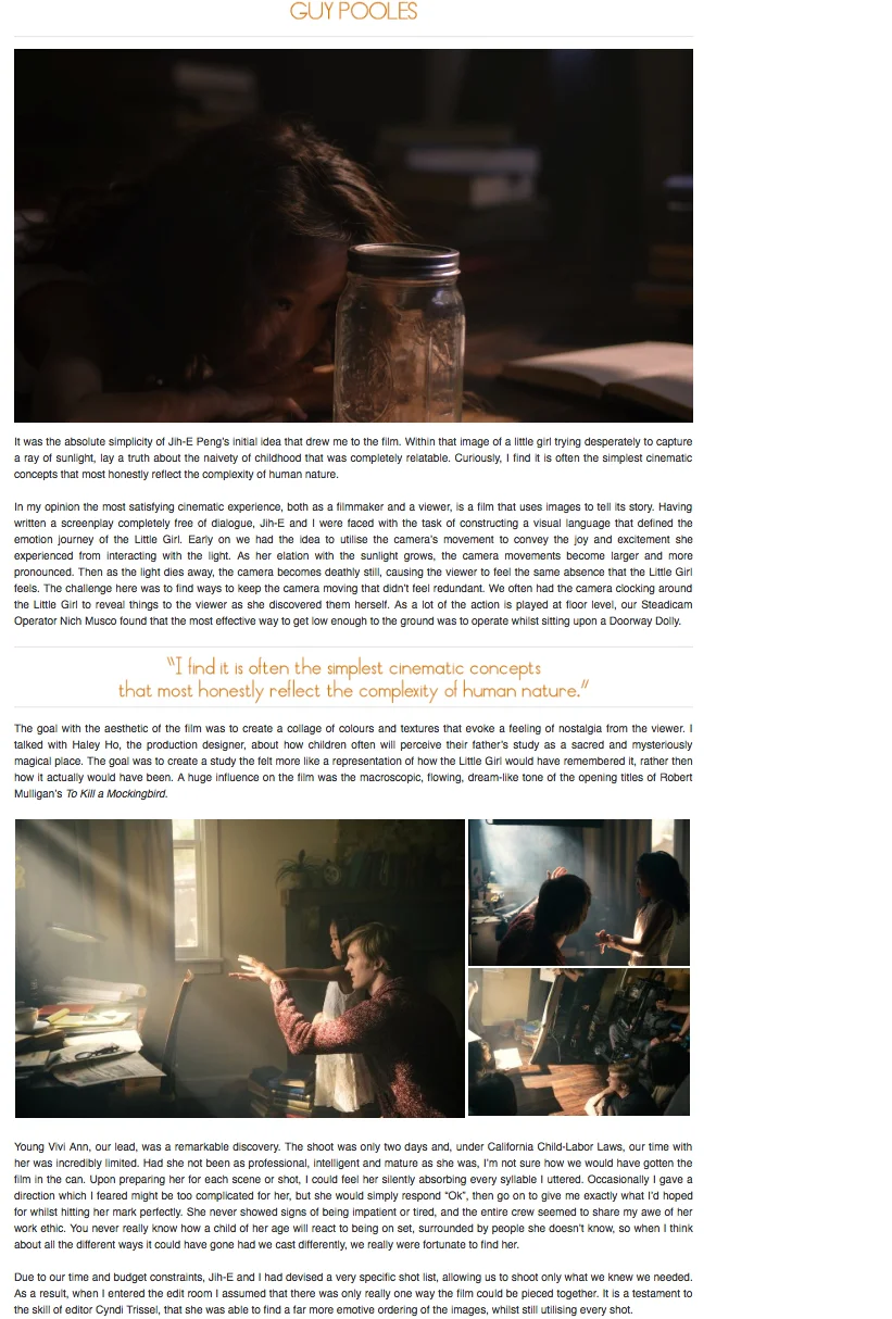 Directors Notes - An interview with Guy