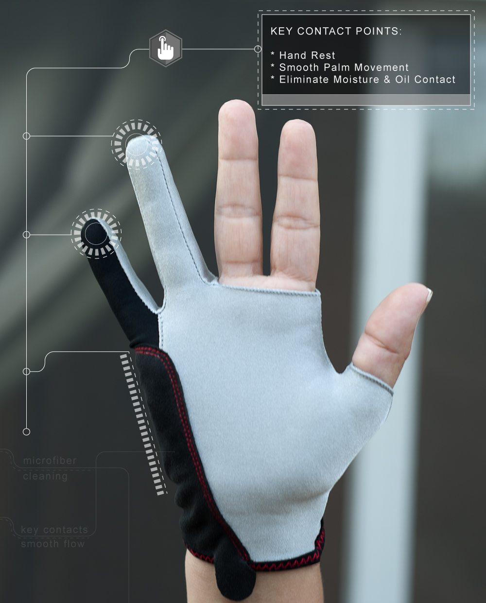 Digital Drawing Glove for Artist Graphic Drawing Tablet iPad Pro, Palm  Rejection
