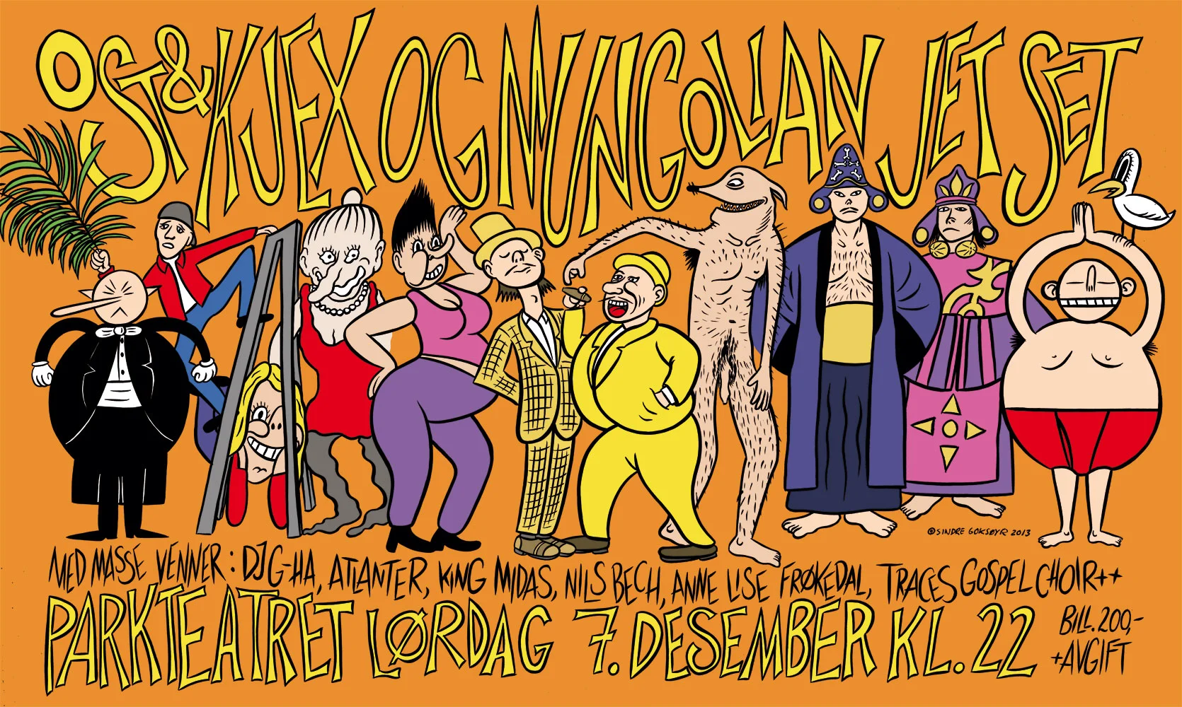 Poster for Ost&Kjex and Mungolian Jet Sets Christmas party, 2013.