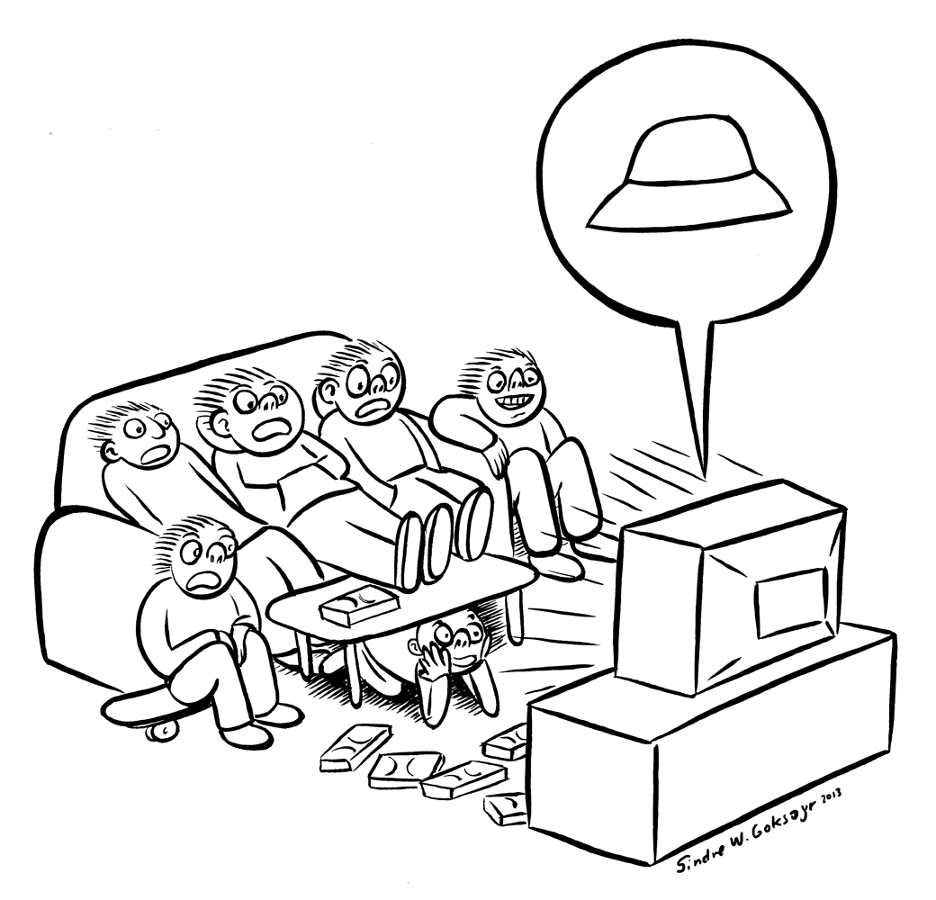 Illustration for an article about the Bucket Hat in the magazine Dank.