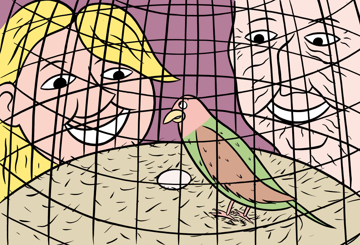 Illustration from the childrens book Lufteturen. Written by Mari Lindbäck.