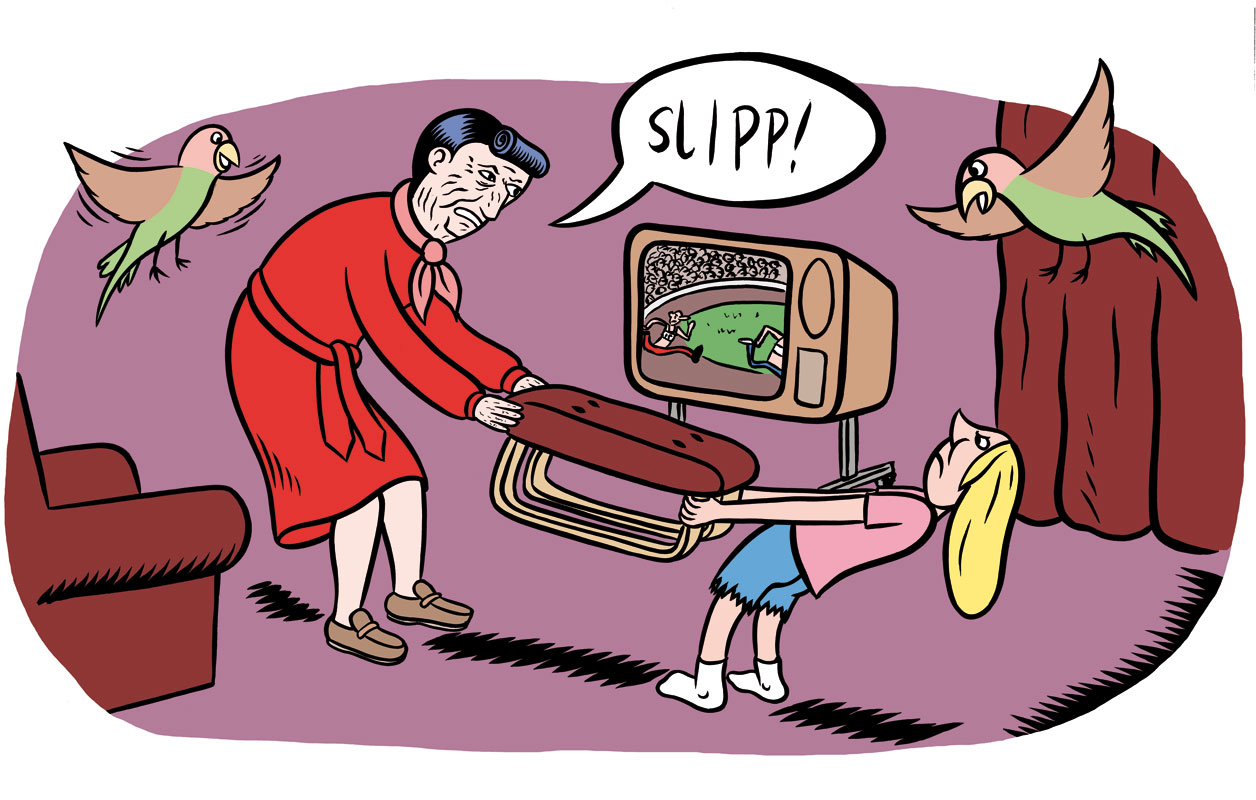 Illustration from the childrens book Lufteturen. Written by Mari Lindbäck.