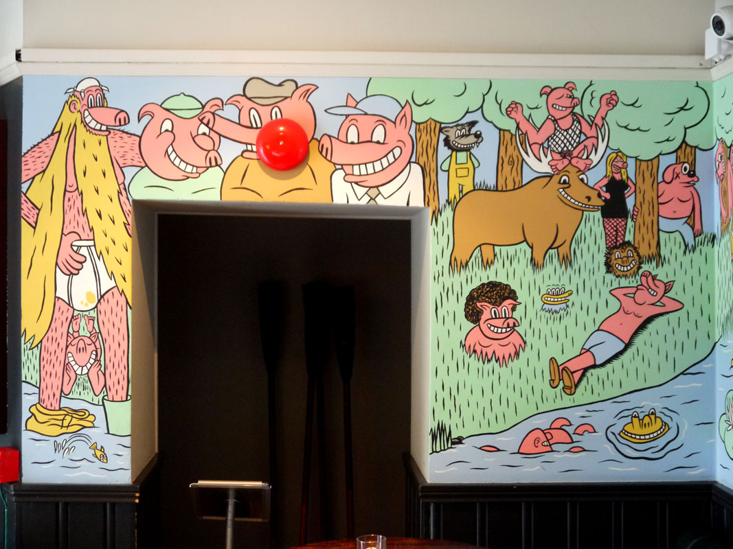 From mural at Grisen restaurant (The Pig).