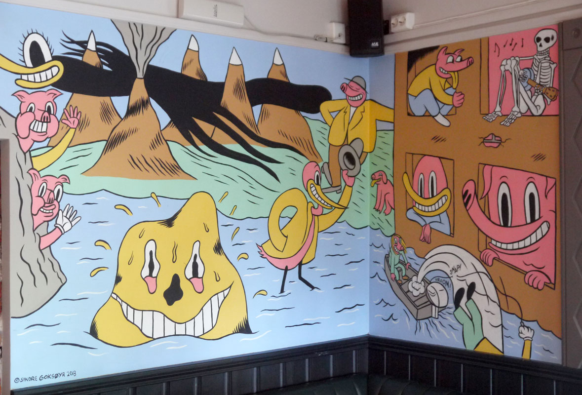 From mural at Grisen restaurant (The Pig).