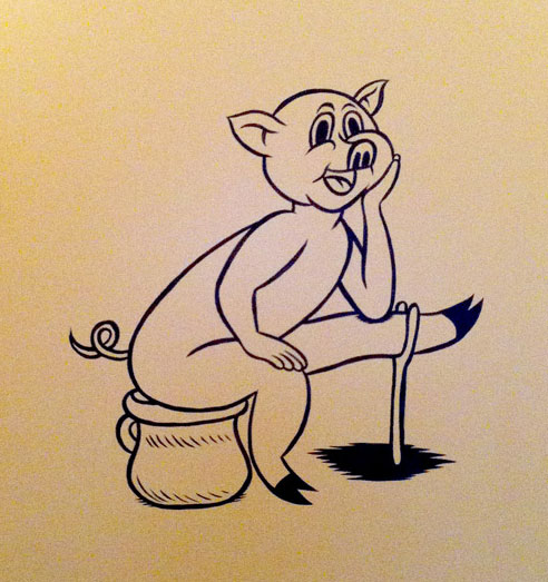 Restroom sign at Grisen restaurant (The Pig).