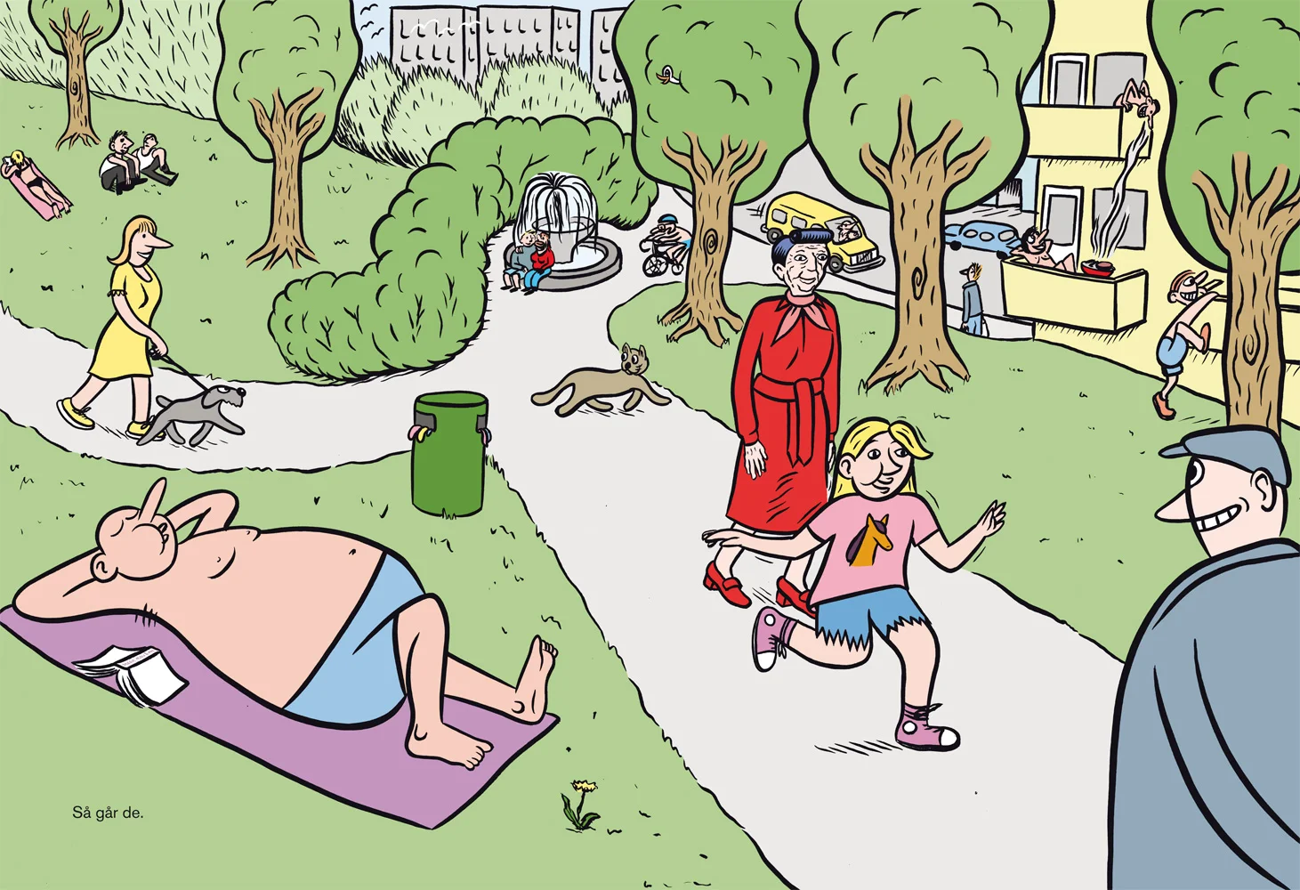Illustration from the childrens book Lufteturen. Written by Mari Lindbäck.