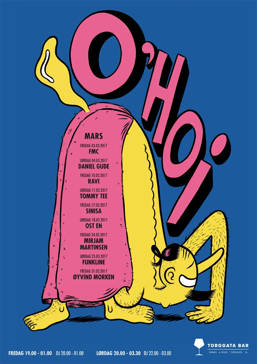 Poster made for O'hoi at Torgata Bar.