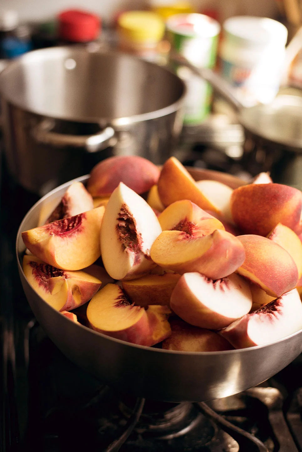 Cut Peaches Food Photo
