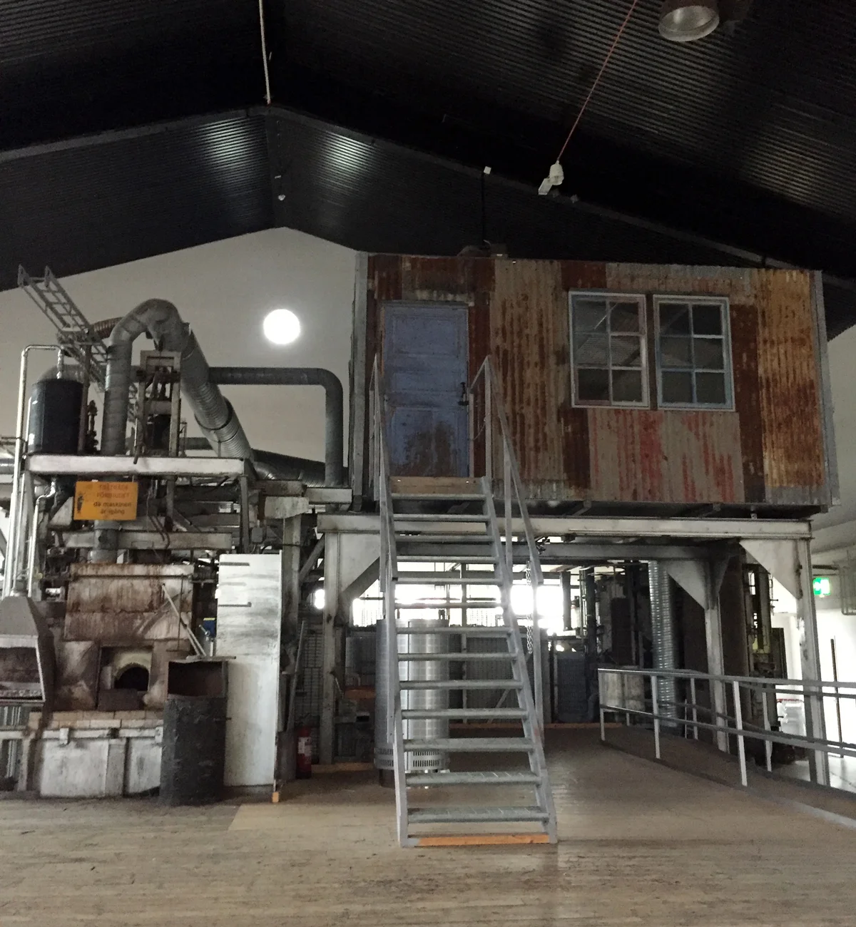 Beautiful old furnace with office above, part of Boda Glasbruk factory and museum