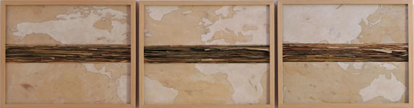 Senza titolo, 2012 Tecnica mista su carta e tela incollata su legno cm 52 x 180