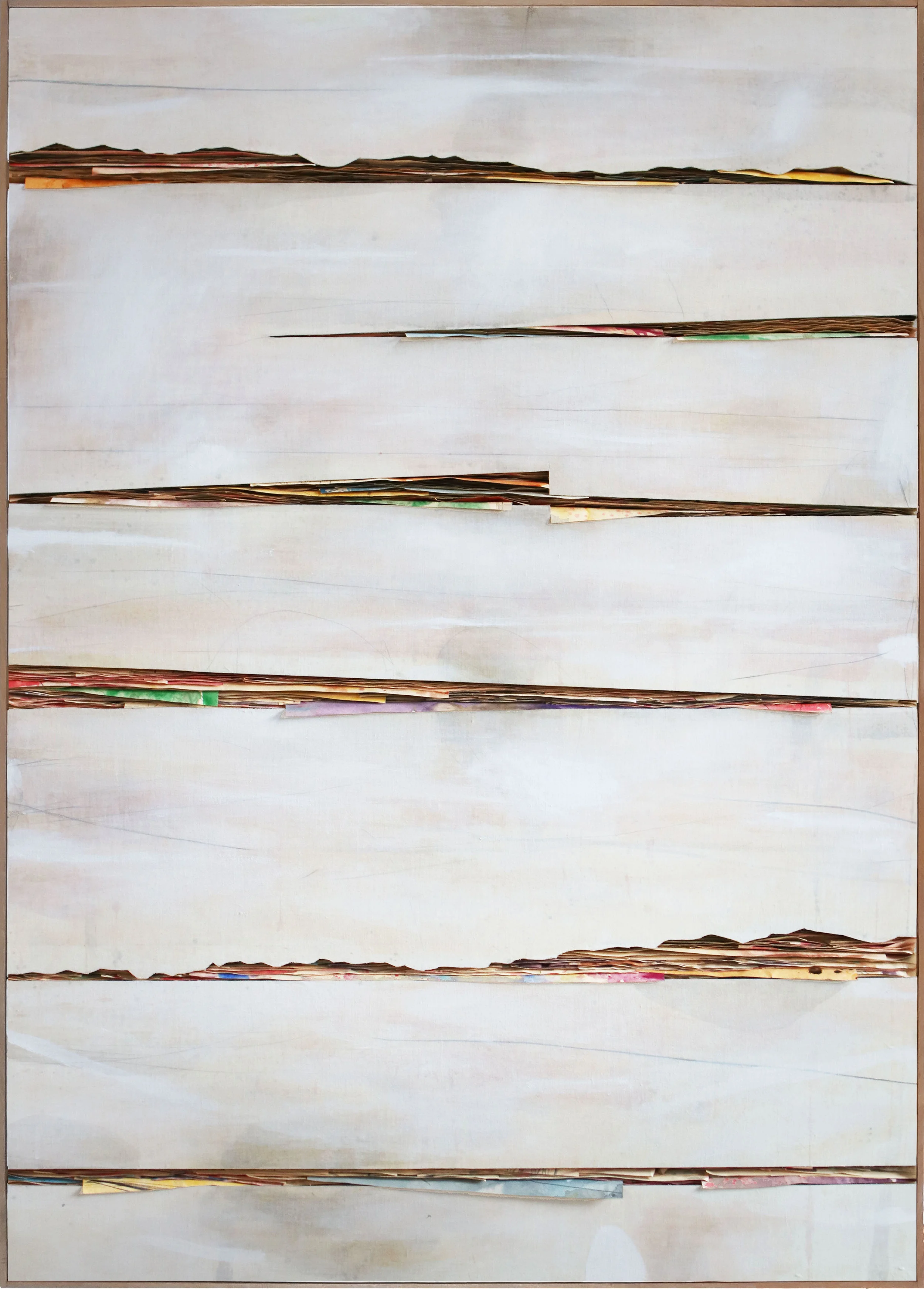 Senza titolo 2018, tecnica mista su carta e tela incollata su legno, cm. 200 x 140