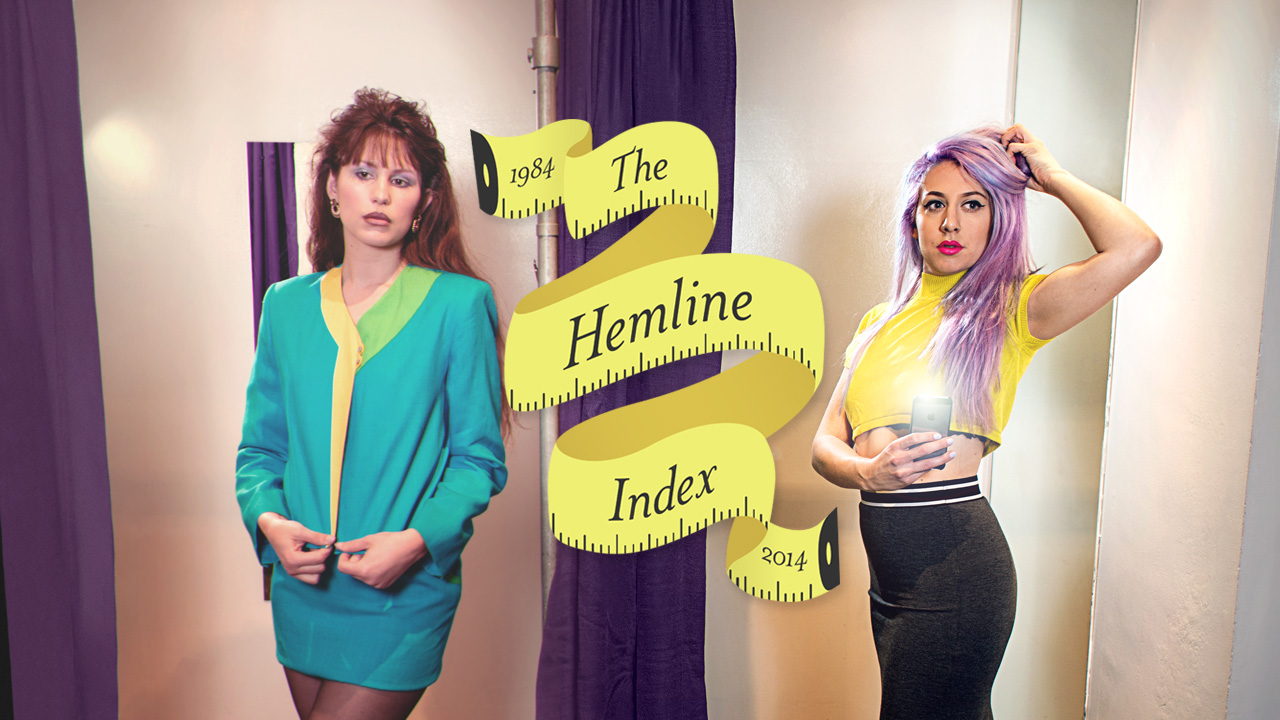 The Hemline Index logo over hero photo