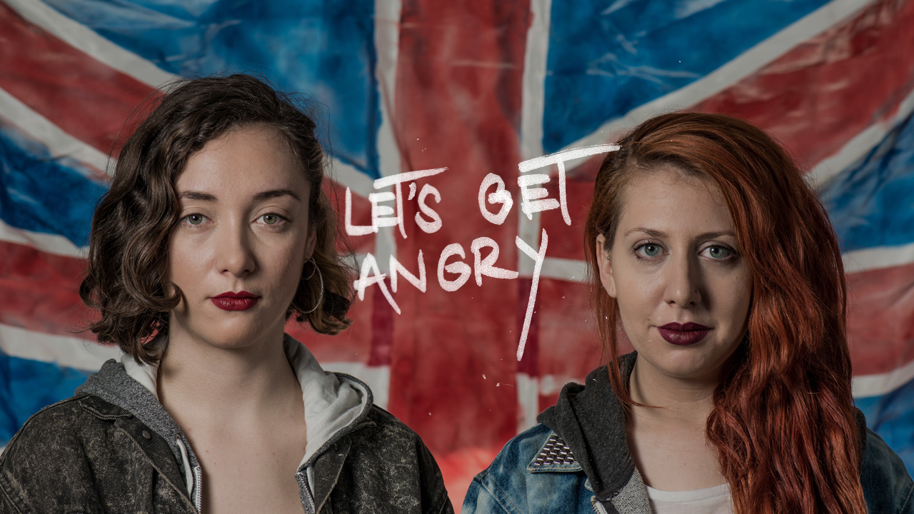 Let's Get Angry logo over hero photo