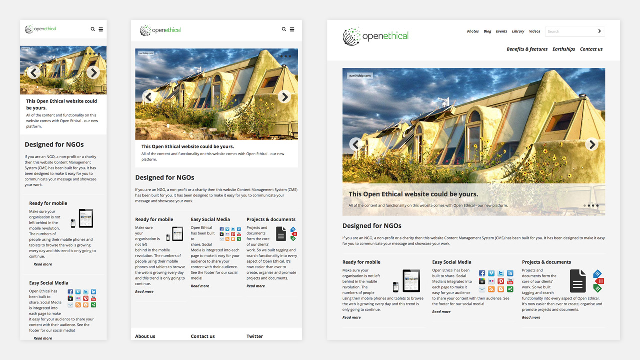 Mobile first responsive homepage
