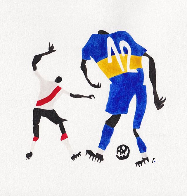 LA PUERTA 12 / A drawing (from the Macondorama book) about a terrible drama that took place at the Estadio Monumental in Buenos Aires in June 1968 after a River Plate-Boca Junior football game and the mysterious legends that the event generated, ques