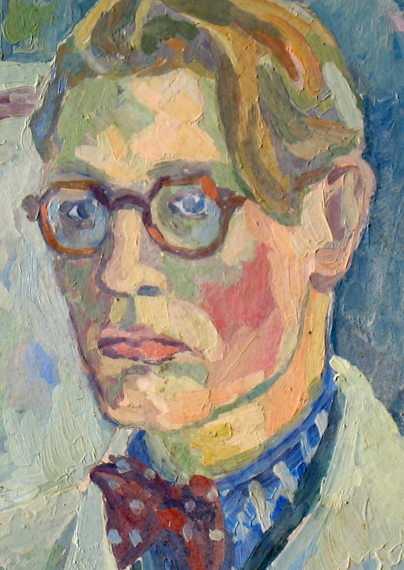 Selvpostrett 1943 Olje på plate 41 x 33 cm