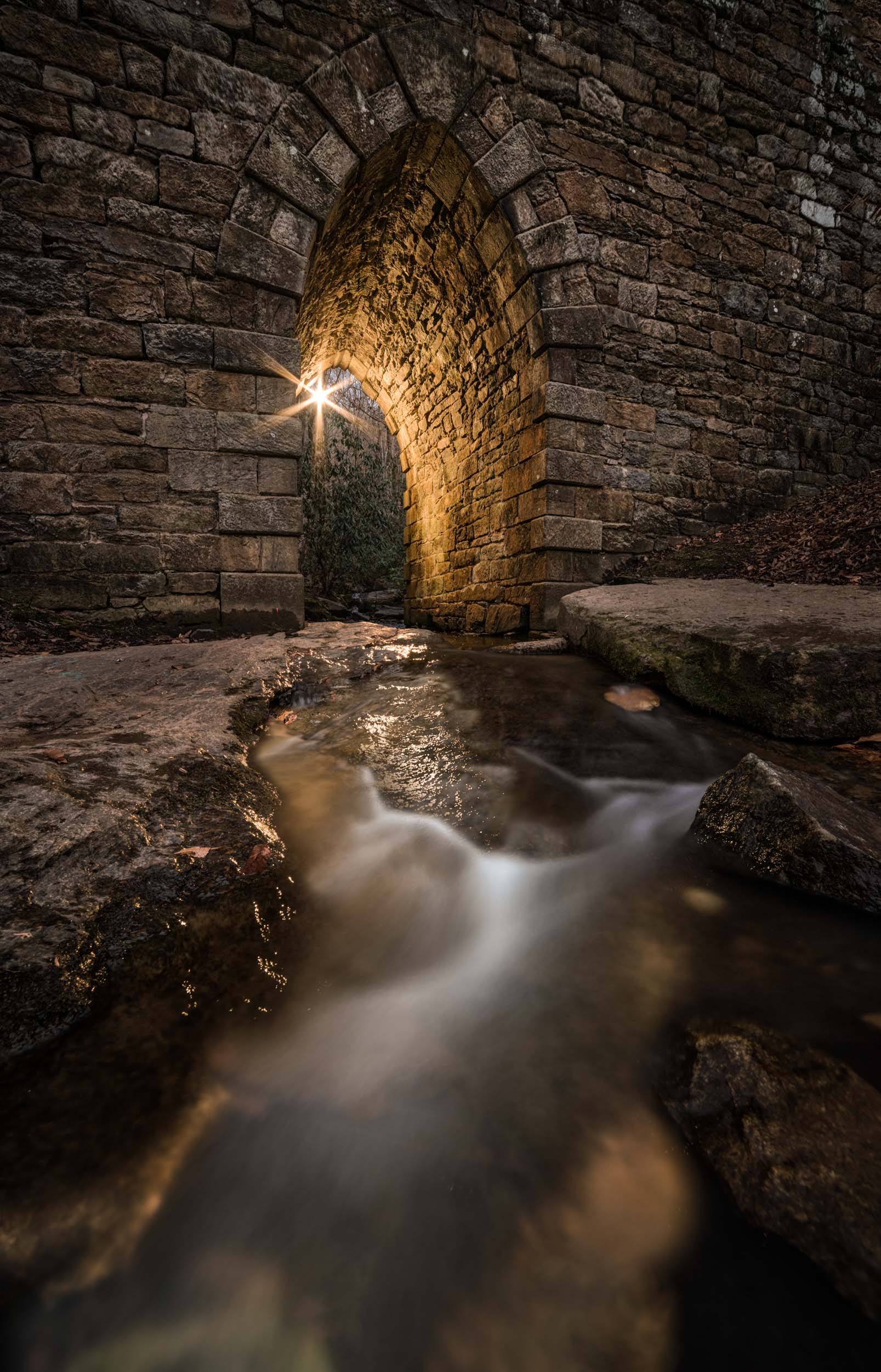 Flash with 1/2 CTO gel under the bridge.