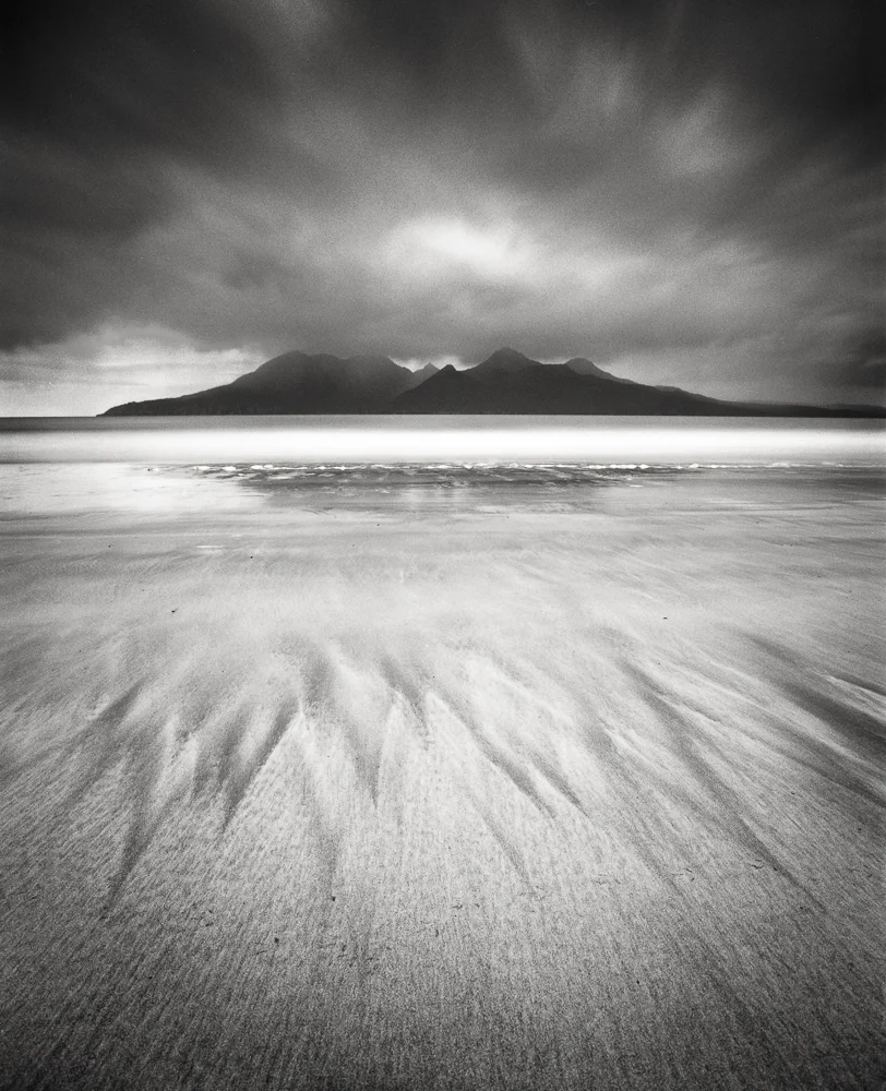 Title: Bay of Laig 5, Camera: Mamiya RB 67 Pro SD, Lens: Sekor 50 mm, Film: Kodak T-Max 100, Exposure: 85”, f 16, Eigg, Scotland, 2013