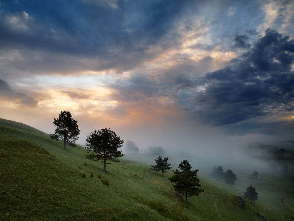 Lesnicke sedlo & The Mist: The same place, the same day in early May 2012, just roughly one hour later. The mist got higher and started to run all over the ridge hiding the background, opening the possibilities for much more graphical approach than anytime before. The amazing play of the mother nature mixed with the earliest light put me into a photographic nirvana (until I was totally surrounded by the thick for some minutes (?) later). Yet another face of the place that is so well known to me. And I know there are more! Camera: Hasselblad H1, Lens: 35mm, Digital back: Phase One IQ140, ISO: 50.