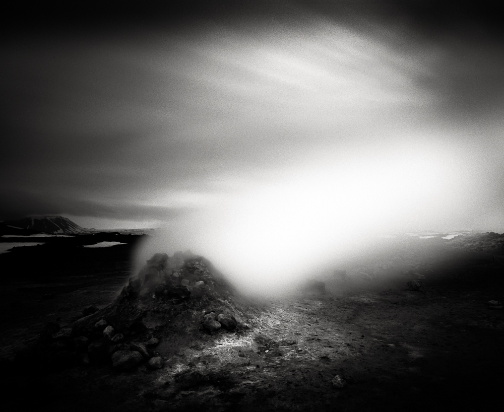 Title: Smoking Land 3, Camera: Mamiya RB 67 Pro SD, Lens: Sekor 50 mm, Filter: Lee Big Stopper, Film: Kodak T-Max 100, Exposure: 120”, f 16, Eigg, Scotland, 2013