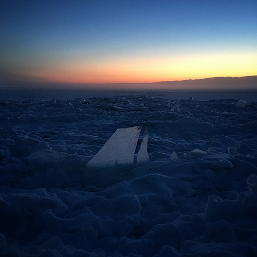 Classic sunset and the crashed plane