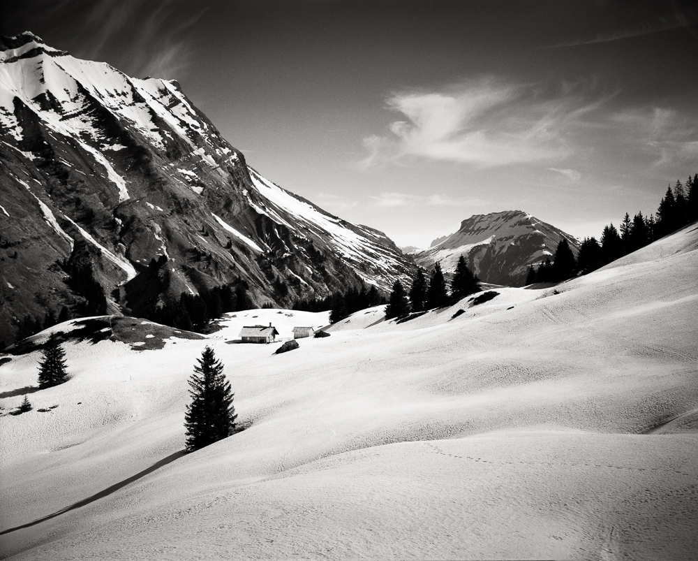 Title: Angel, Camera: Ebony RSW 45, Lens: Schneider 90 mm, Filter: Red, Film: Kodak T-Max 100, Exposure: 1/30 , f 16, Col Des Aravis, France, 2016