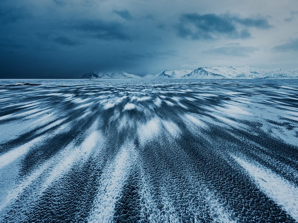 DAY 3 in the snow storm. I passed near Stokksnes couple of times, but never had a good conditions to photograph it. This time, it was a total snow storm with very limited visibility so I drove further east and this is what I got on the way.