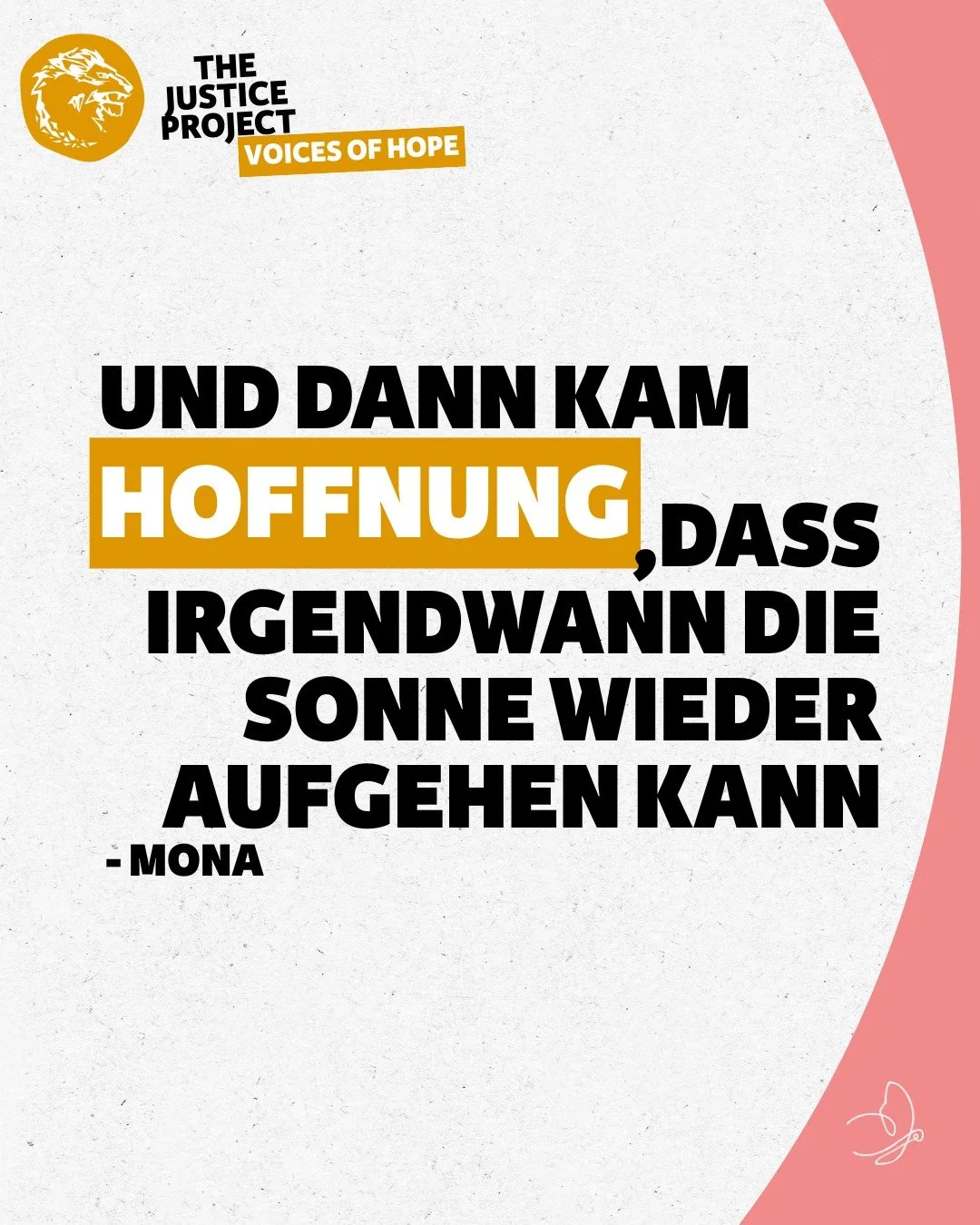Die starken Worte unserer Klientin Mona aus dem Mariposa ber&uuml;hren uns sehr. 🫂
Von Hoffnung zu sprechen, wenn vieles lange dunkel war, braucht Mut. Und manchmal reicht schon ein kleiner Moment, der zeigt: Es kann wieder weitergehen. Es gibt Wege