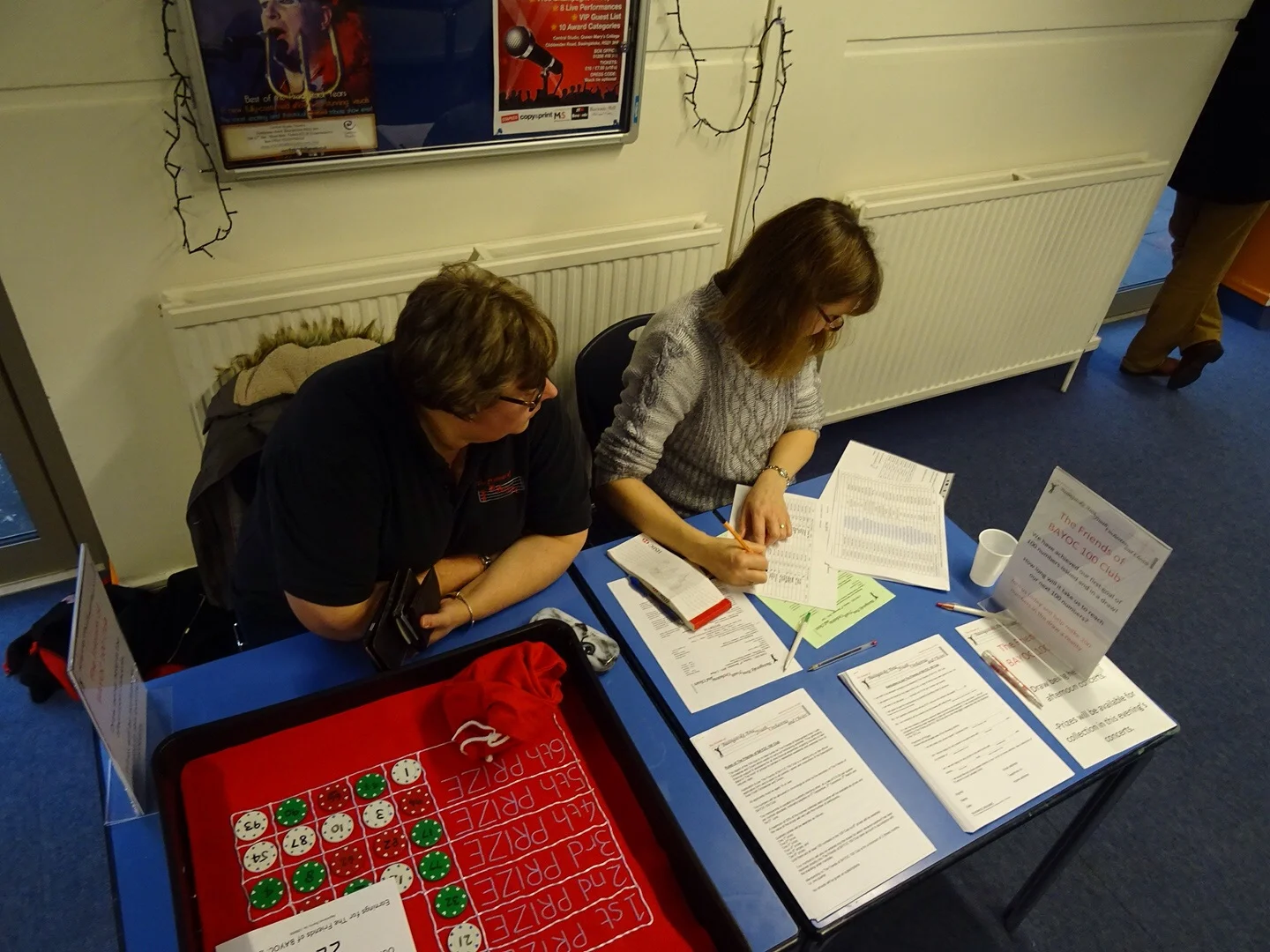 Recording the 100 club winners -in 3 years we have made over £7,000 profit and awarded the same amount in prizes.