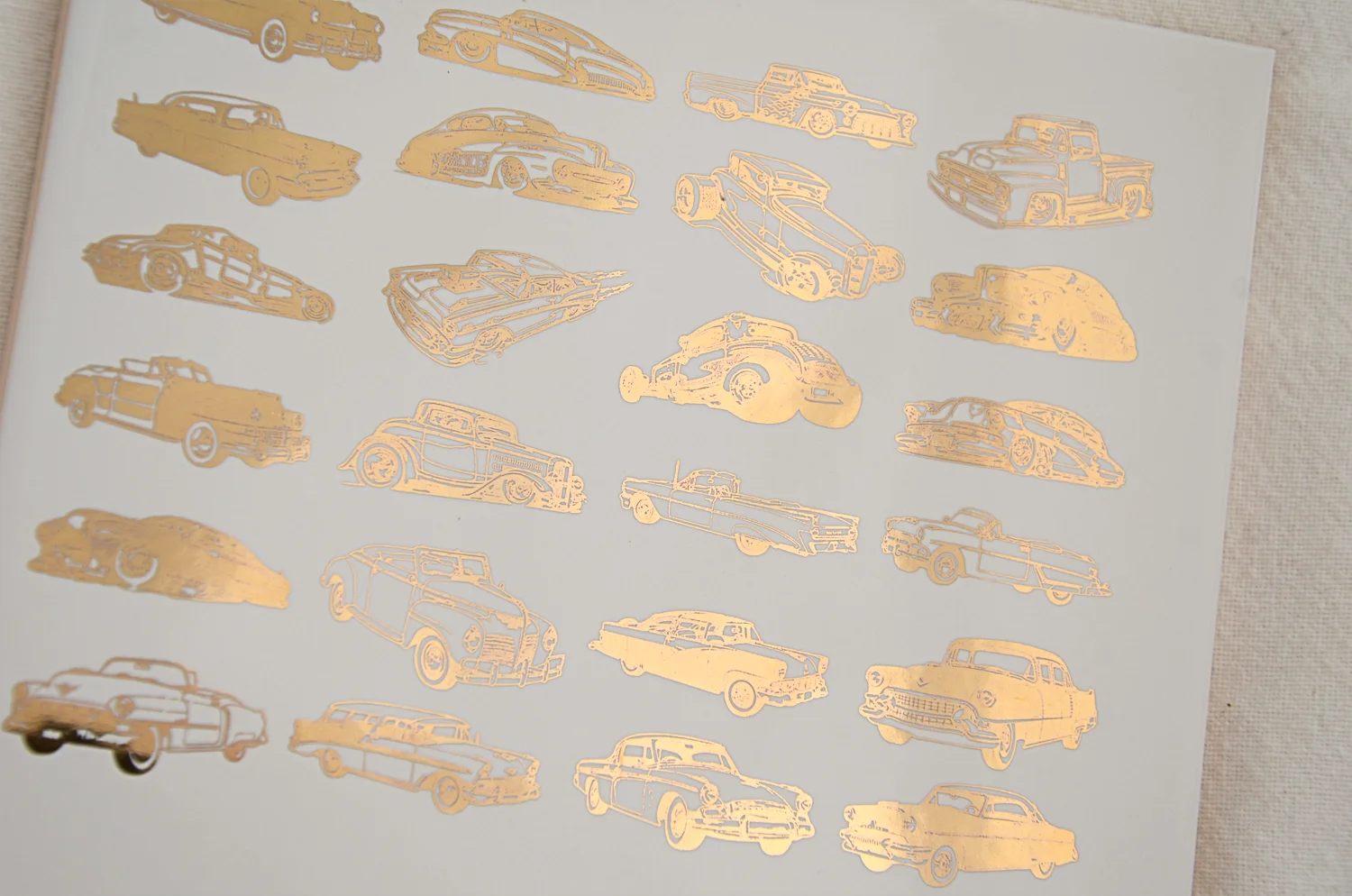 Small Retro Classic Car Decals for Glass, Ceramic or Enamel