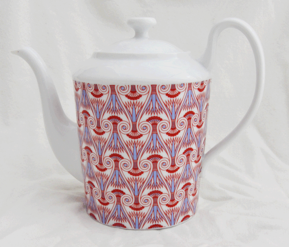 Porcelain Teapot with Ancient Egyptian Pattern