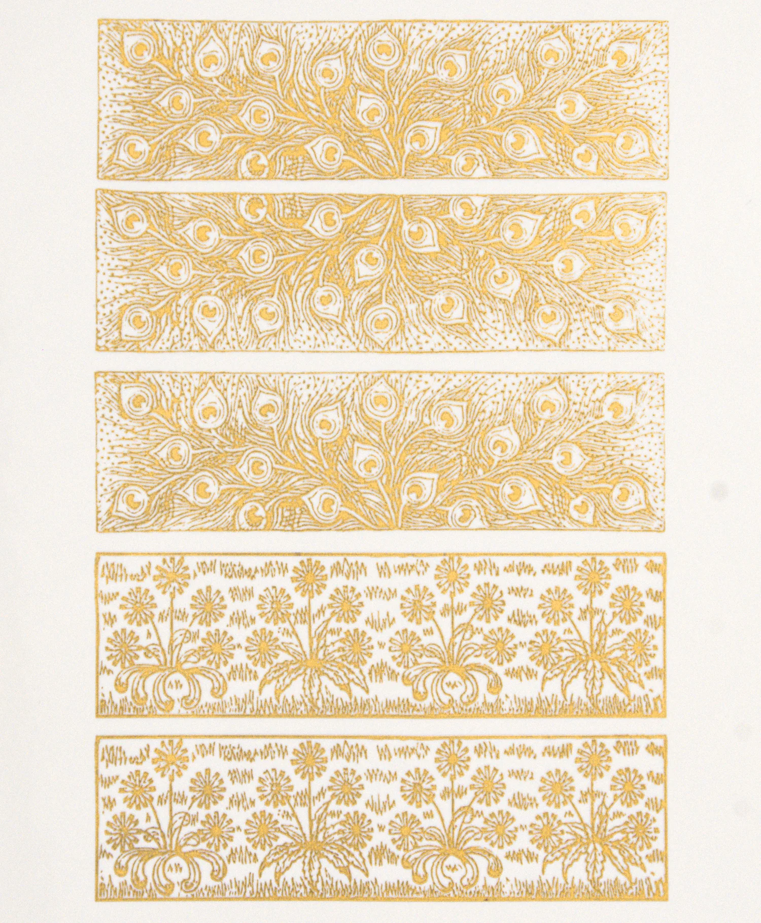 Antique Decorative Rectangle Frieze Decals for Glass or Ceramic