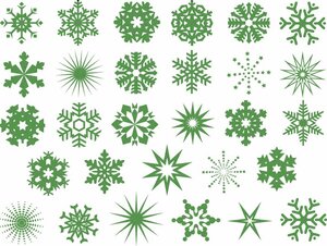 Green w White Snowflakes