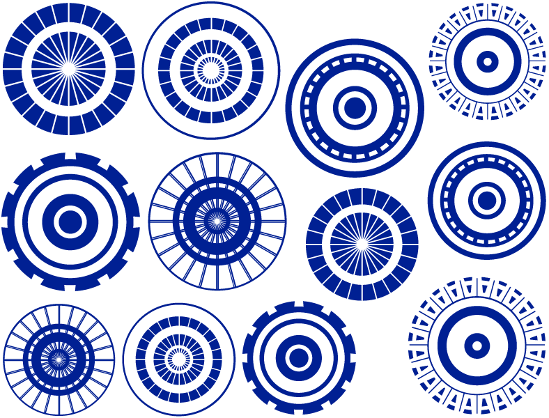 LARGE Circles #1 Ceramic Decals, Glass Decals or Enamel Decals